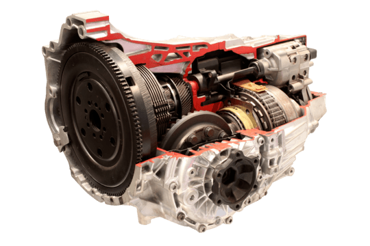 Cutaway view of an automatic vehicle transmission